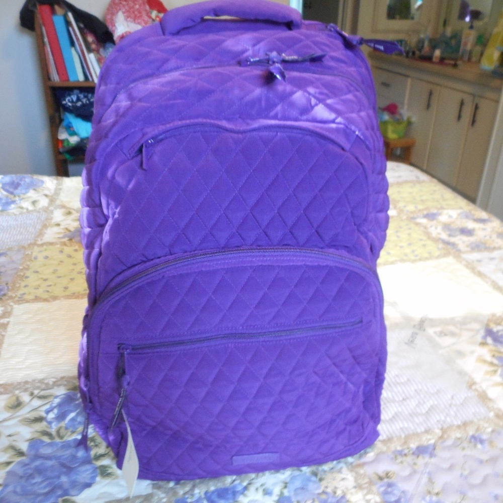 NEW Vera Bradley Essential Large Backpack ~ ELDERBERRY ~ NWT
